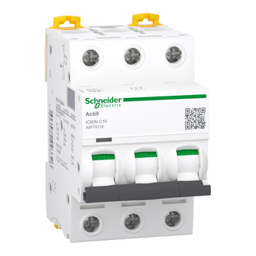 INTERRUPTOR AUTOMÁTICO MAGNETOTÉRMICO IC60N 3P 16A CURVA-C, SCHNEIDER ELECTRIC