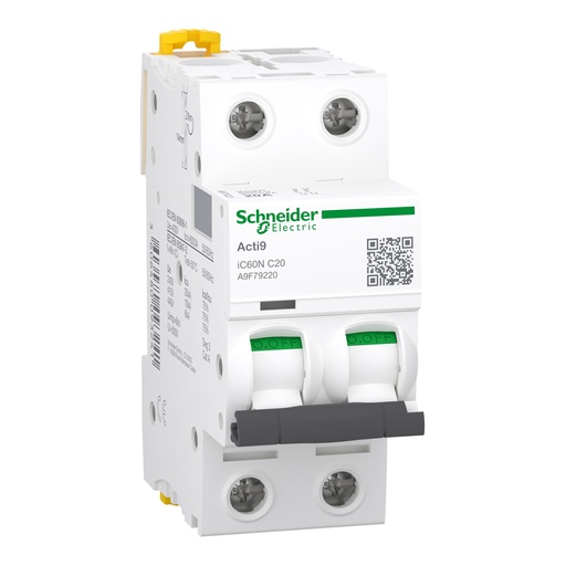 [A9F79220] INTERRUPTOR AUTOMATICO MAGNETOTERMICO IC60N 2P 20A C SCHNEIDER, SCHNEIDER ELECTRIC
