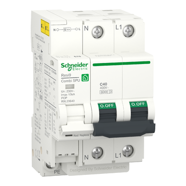 [R9L20640] LIMITADOR SOBRETENSIONES TRANSITORIAS Y PERMANENTES IGA; RESI9 COMBI; 1P+N; 40 A, SCHNEIDER ELECTRIC
