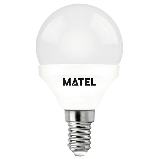 BOMBILLA LED ESFERICA REGULABLE ALUM.E14 G45 7W CÁLIDA/NEUTRA/FRIA, MATEL